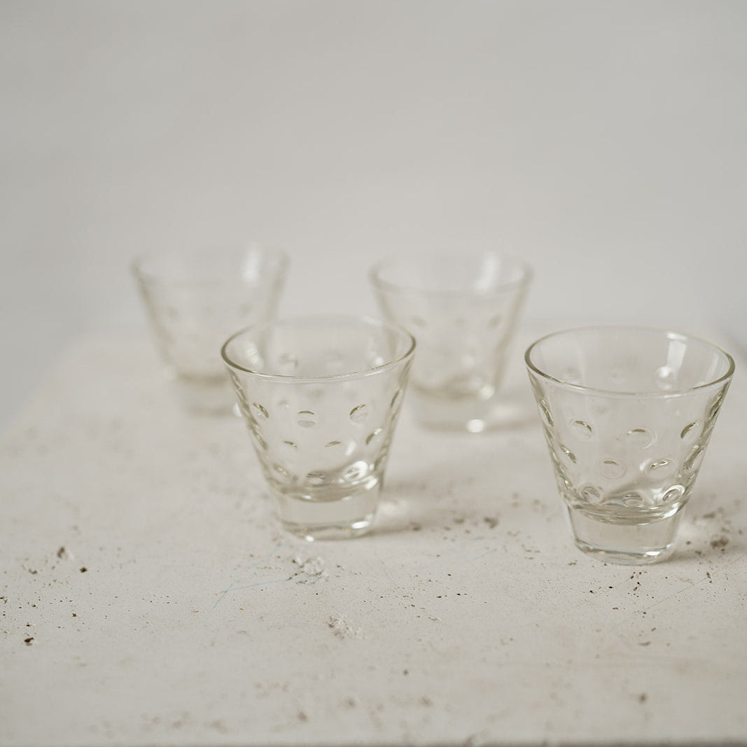 Vintage glass shot glasses in a set of four 