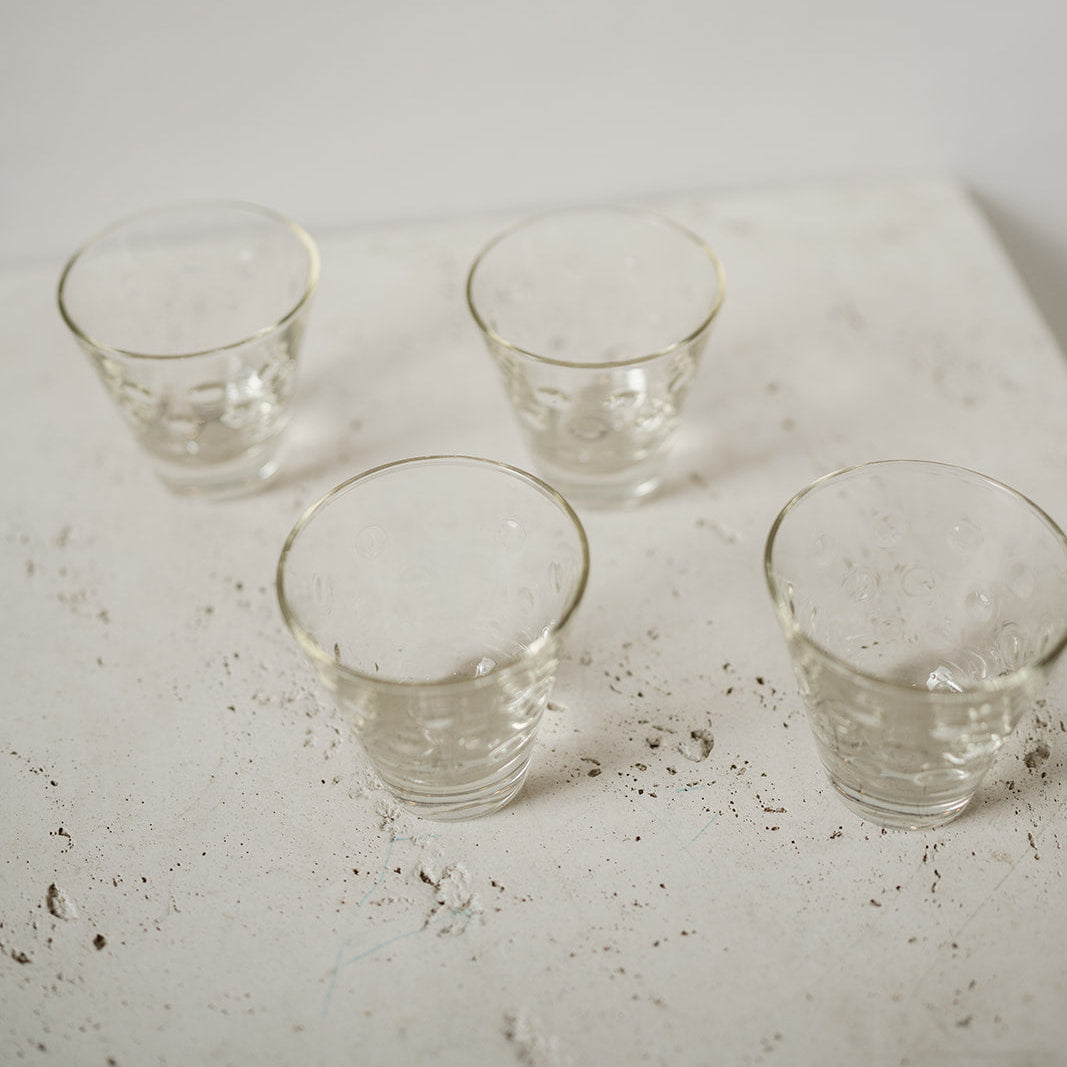 Vintage glass shot glasses in a set of four 