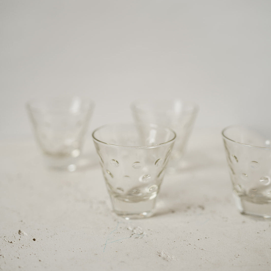 Vintage glass shot glasses in a set of four 