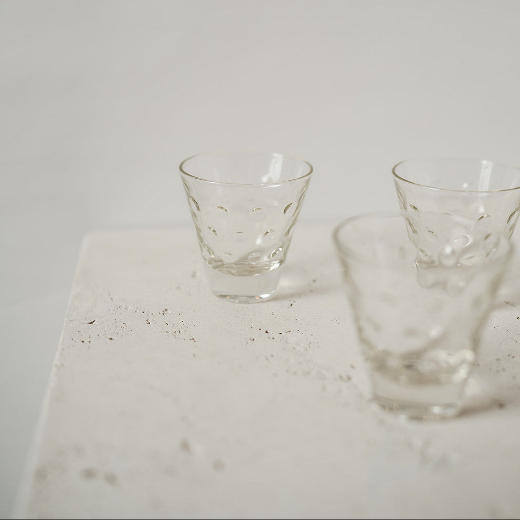 Vintage glass shot glasses in a set of four 