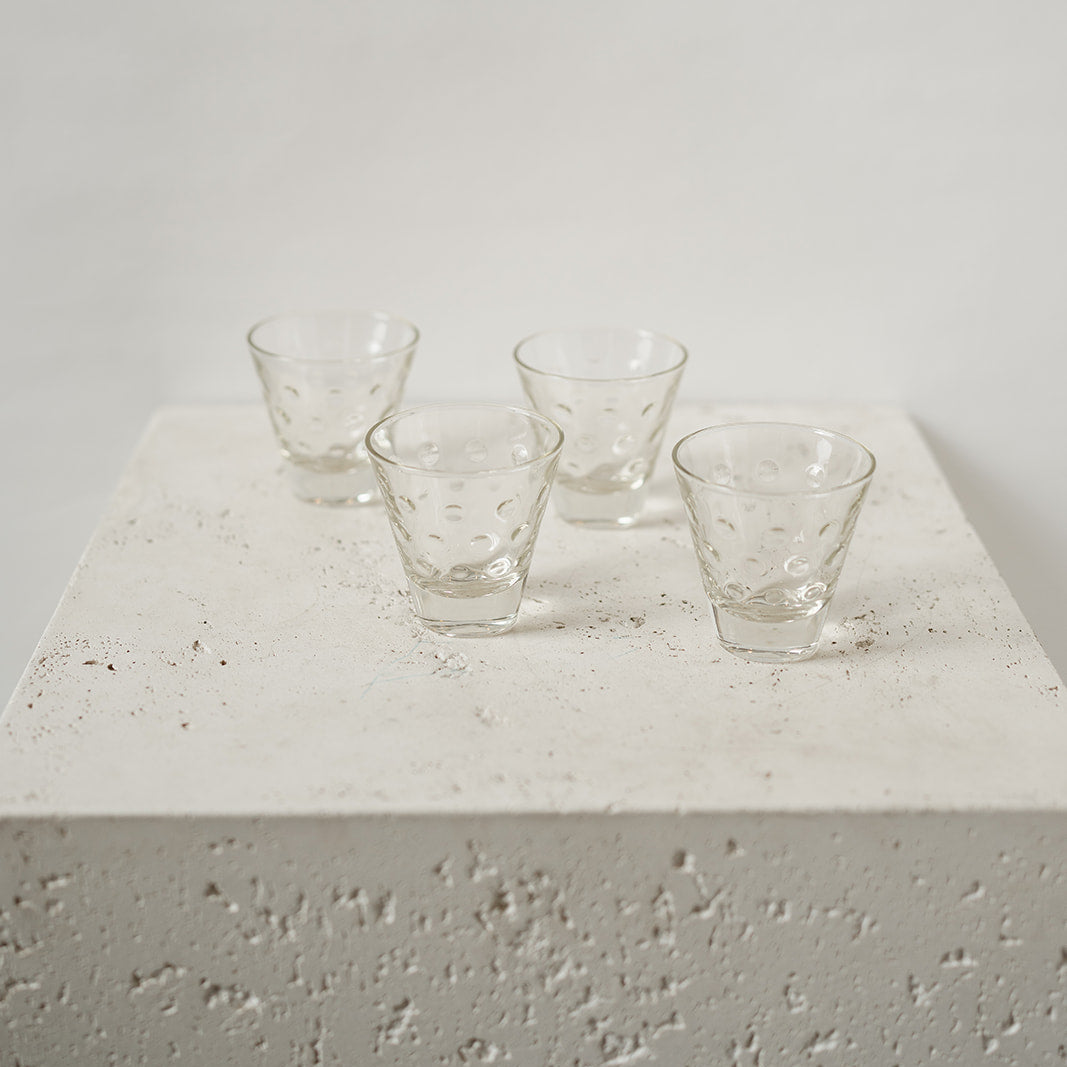 Vintage glass shot glasses in a set of four 