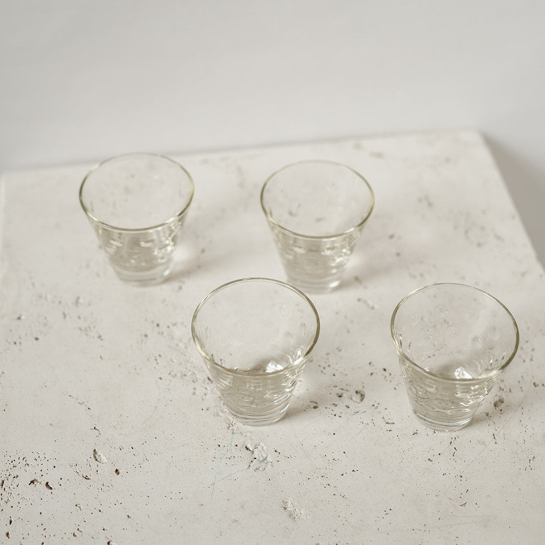 Vintage glass shot glasses in a set of four 