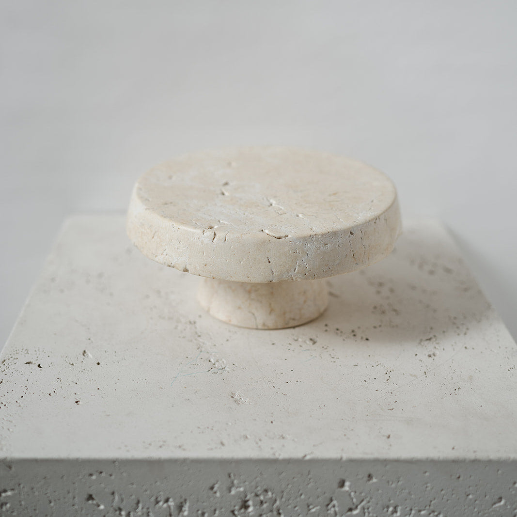 round natural stone unglazed pedestal