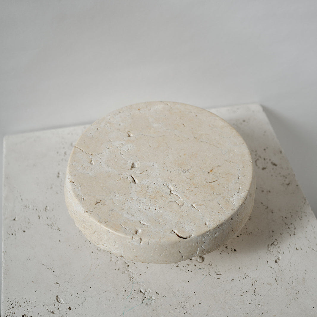 round natural stone unglazed pedestal