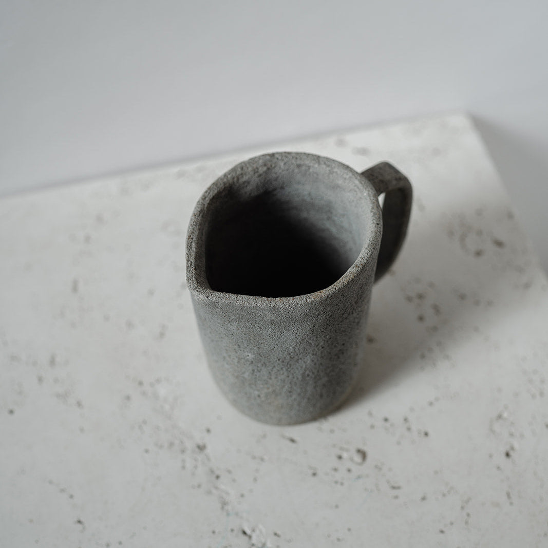Gray ceramic vintage handmade pitcher