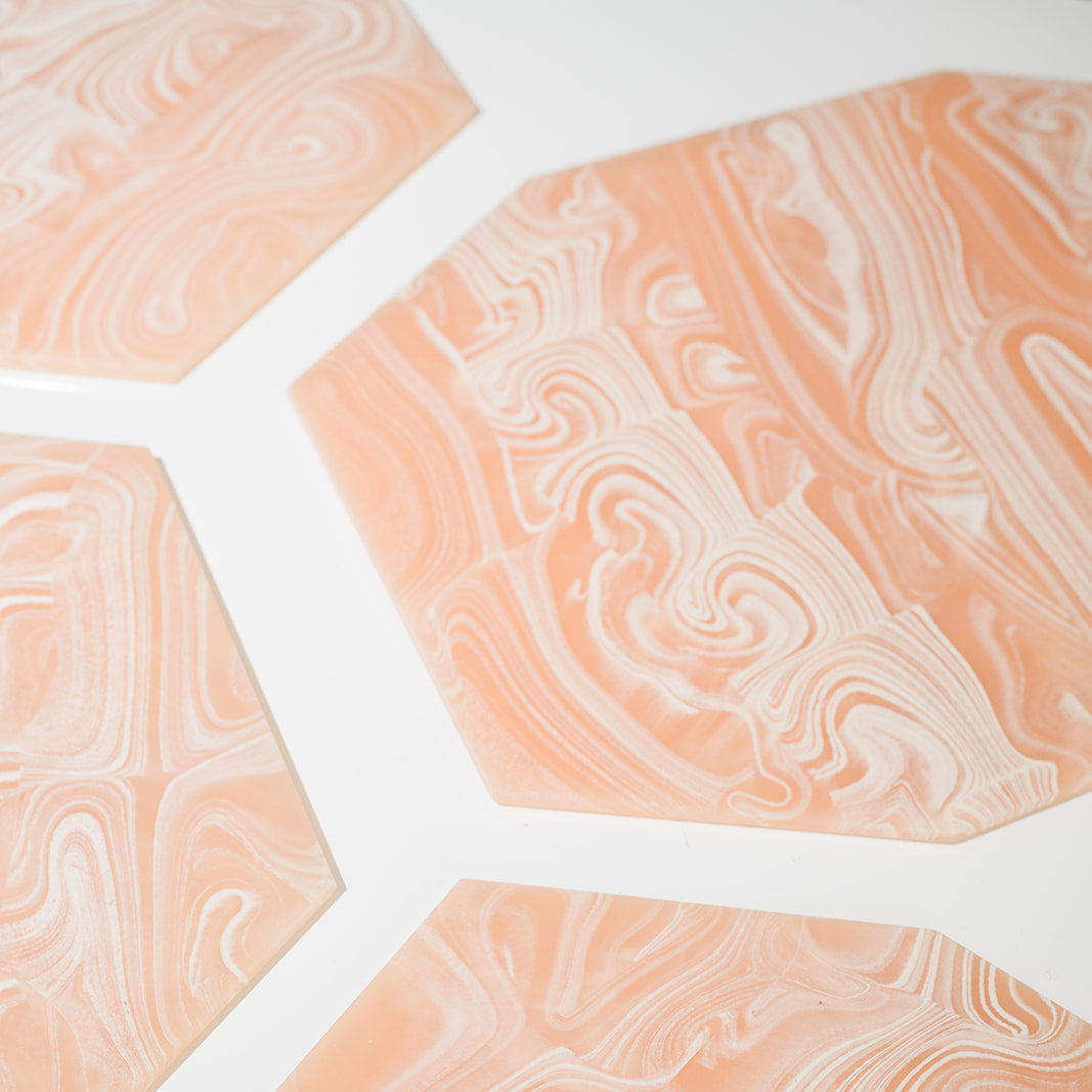 Acrylic marbled patterned trays  