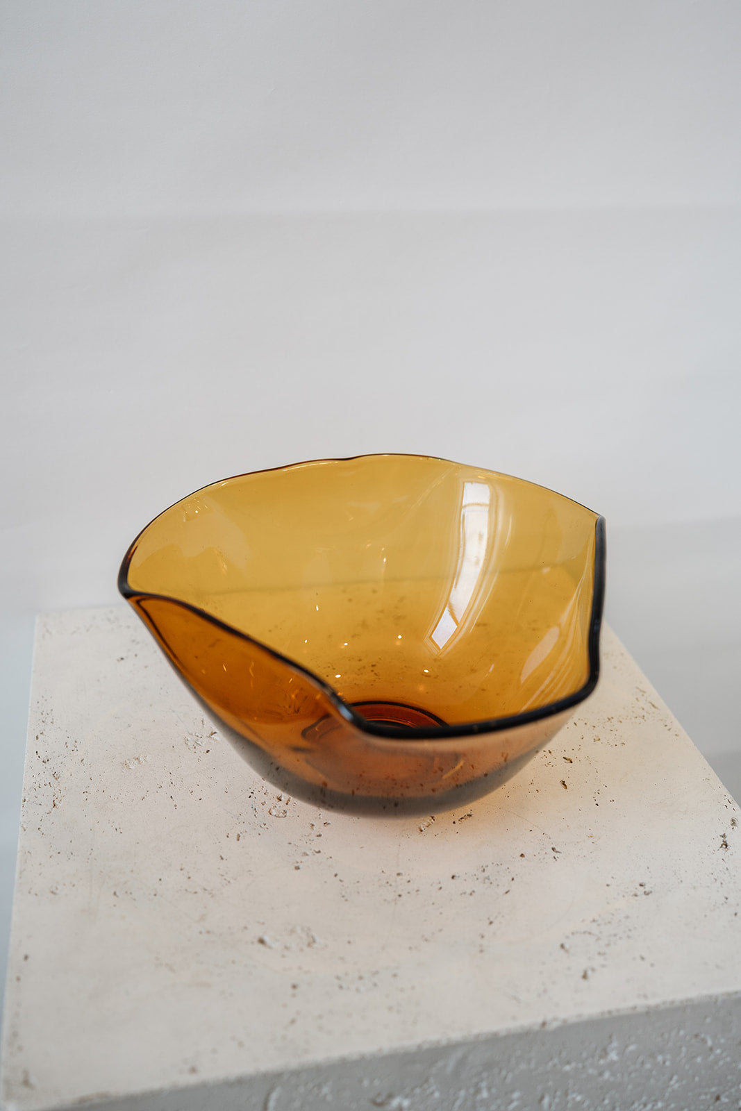 Mid Century Orange Glass Serving Bowl