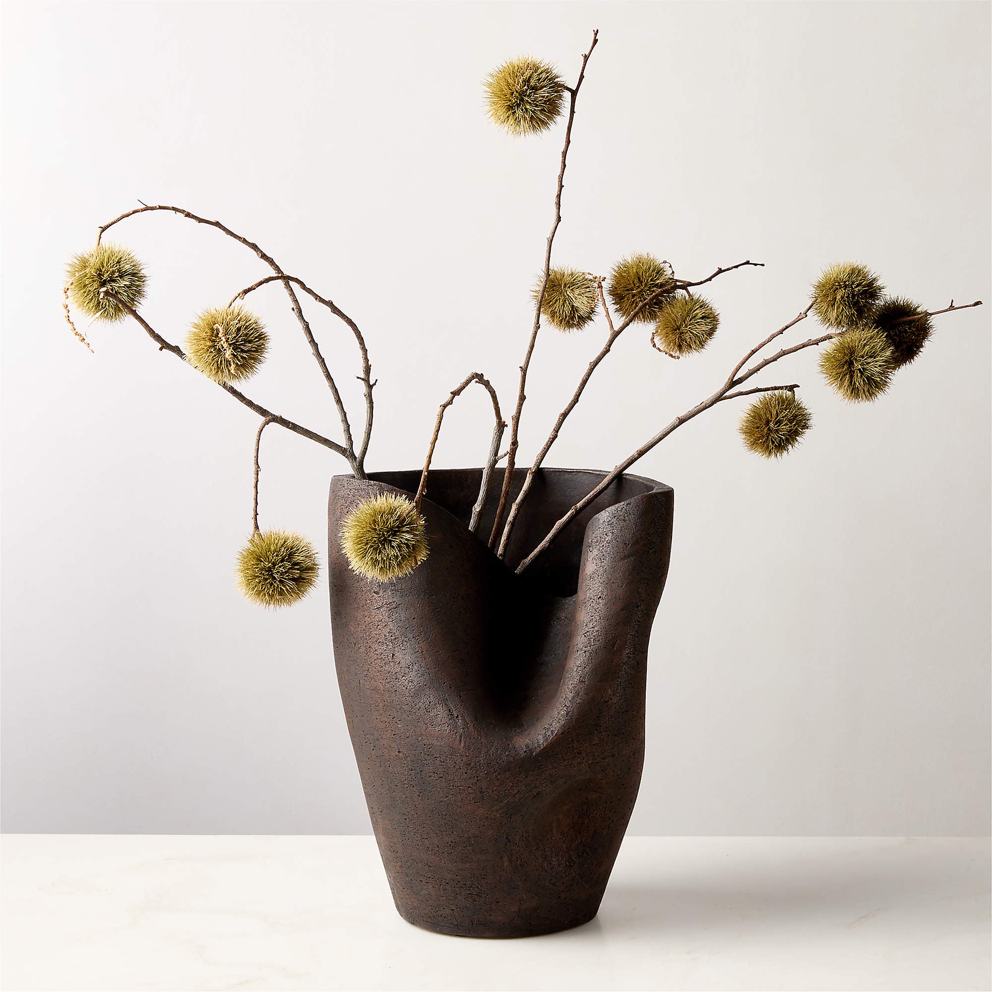 Forma Handcrafted Brown Terracotta Vase